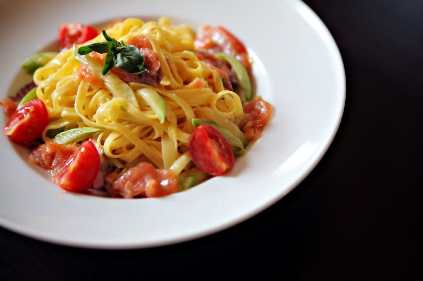Tagliatelle with salmon