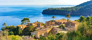 Beautiful small village at the coast of Majorca island, Spain Mediterranean Sea