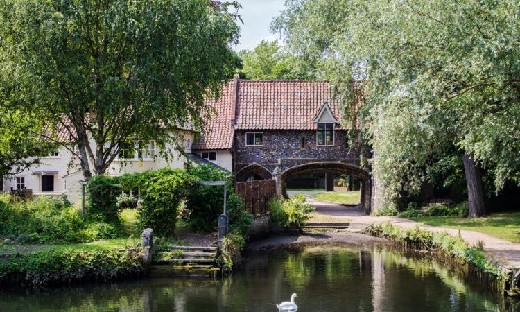 Exterior Of Pulls Ferry On River Wensum In Norwich Norfolk UK