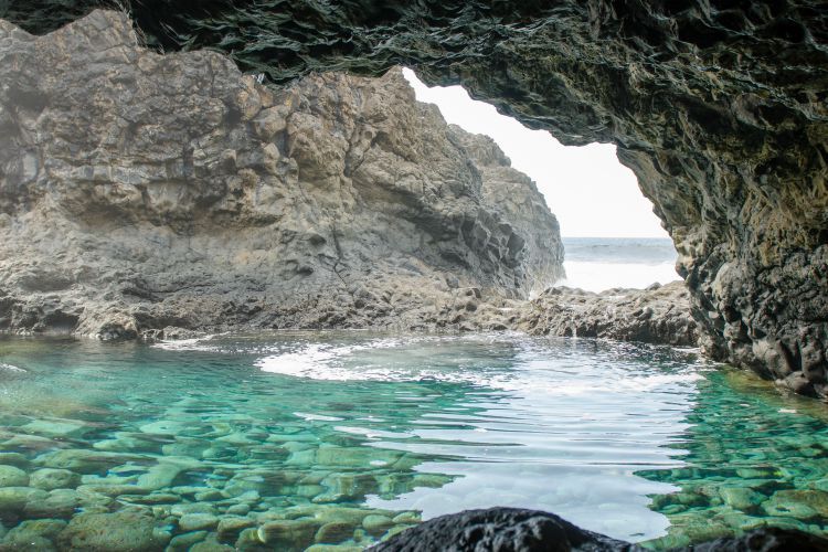 Charco Azul, Blue Pool, a natural pool with turquoise water in Canary Island
