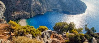 Oludeniz birds eye view Turkey beaches in Europe