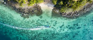 drone view of reef in koh samui