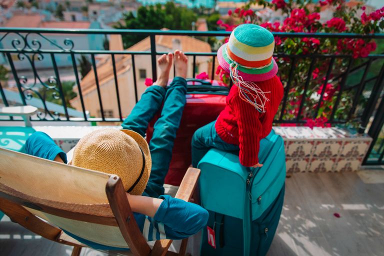 Family holiday balcony