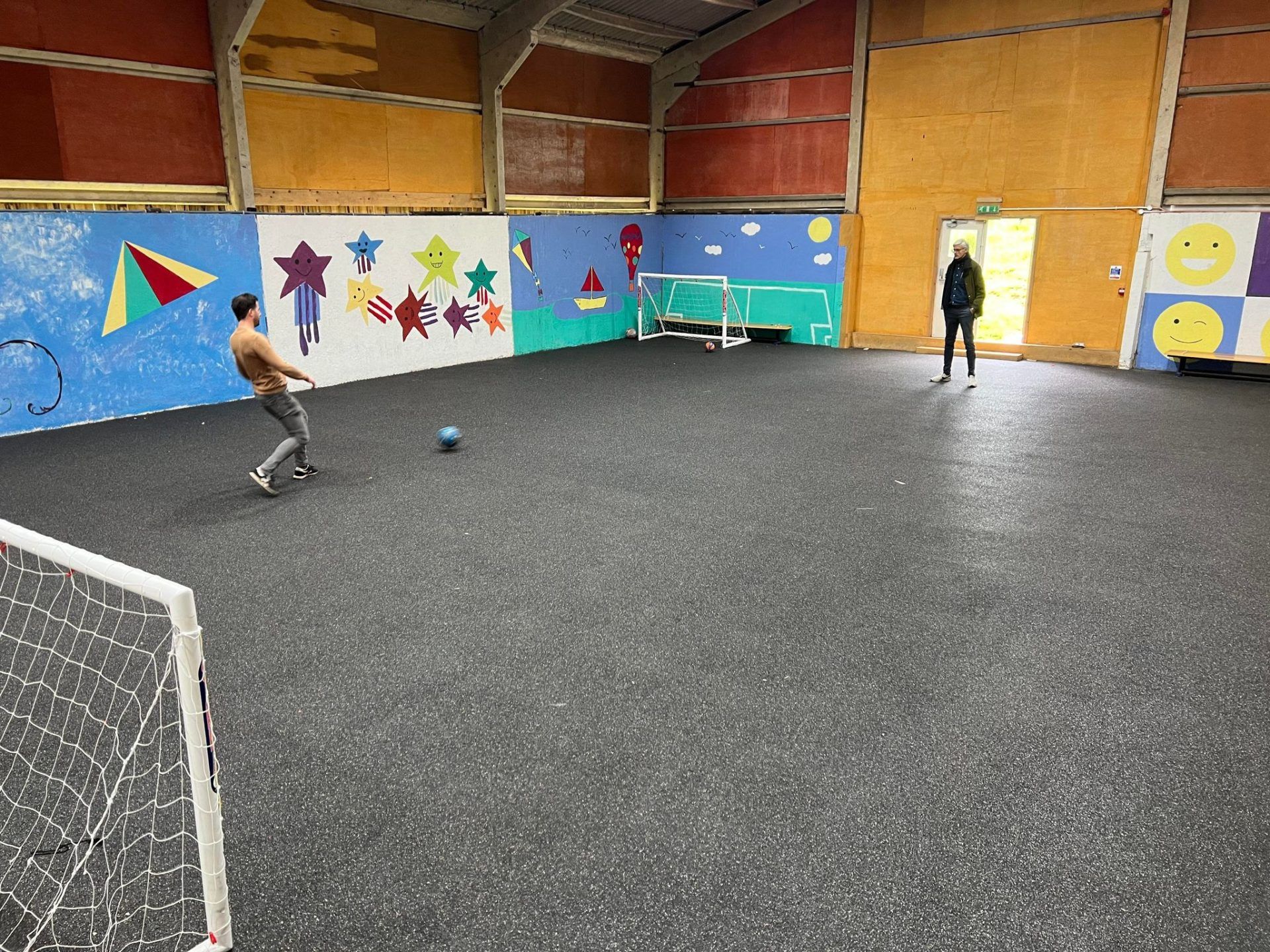 Playing football