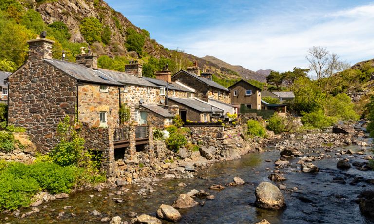 Old stonehouses on the river, Beddgelert