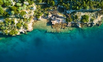 Kekova Sunken City Aerial Shot