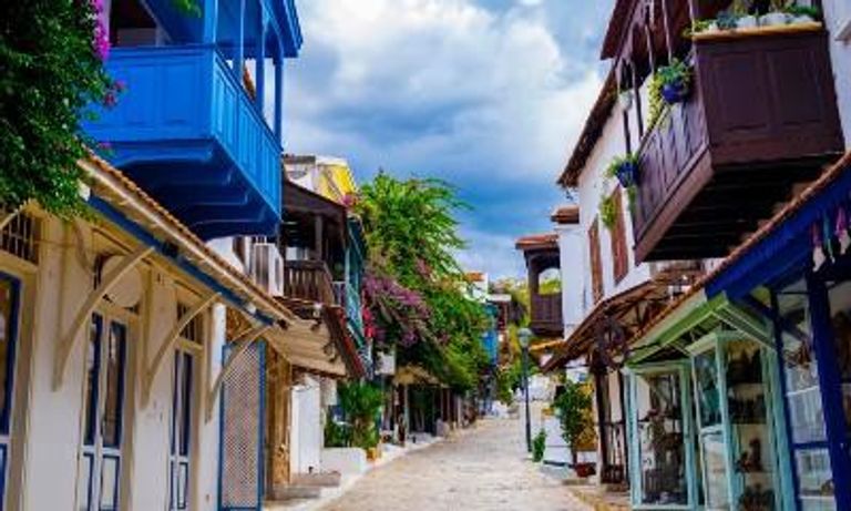 Colourful buildings in Kas Street Kalkan