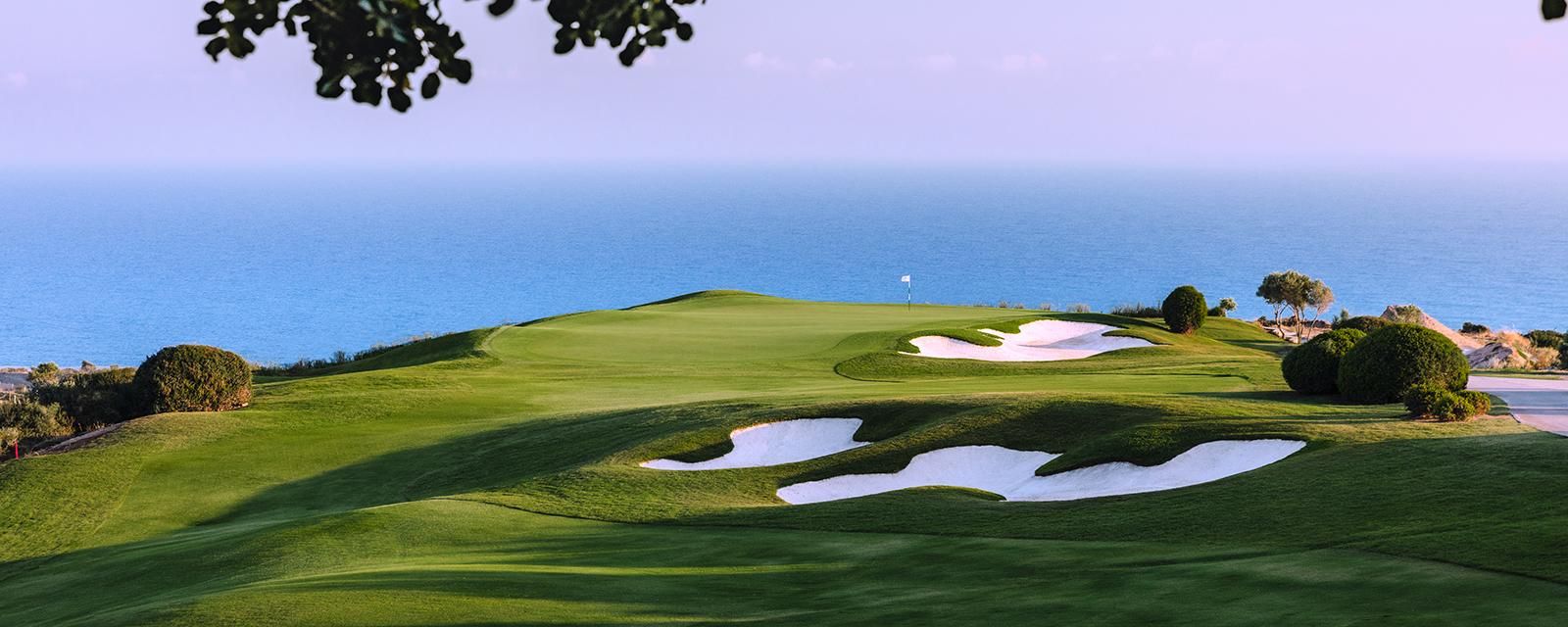 Gold course with lilac sky, Aphrodite Hills