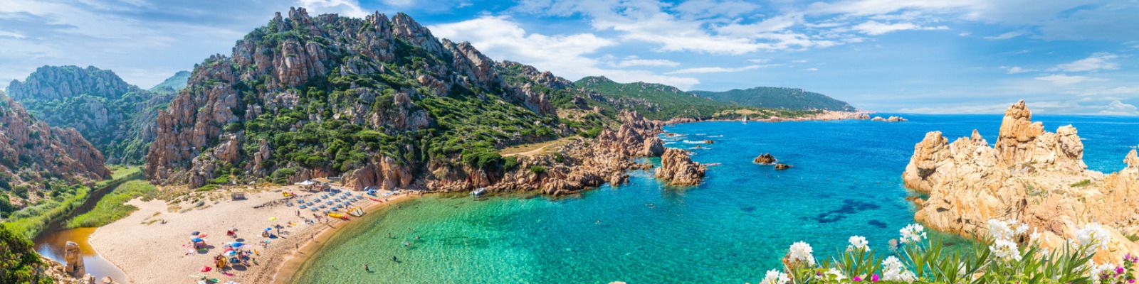 Panoramic view of beach in Sardinia