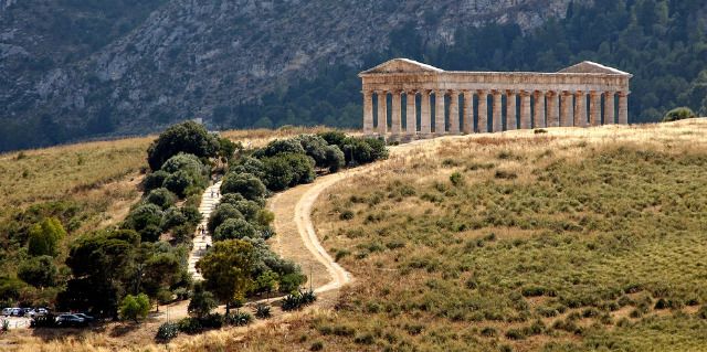 Segesta's Temple in Sicilian countyrside
