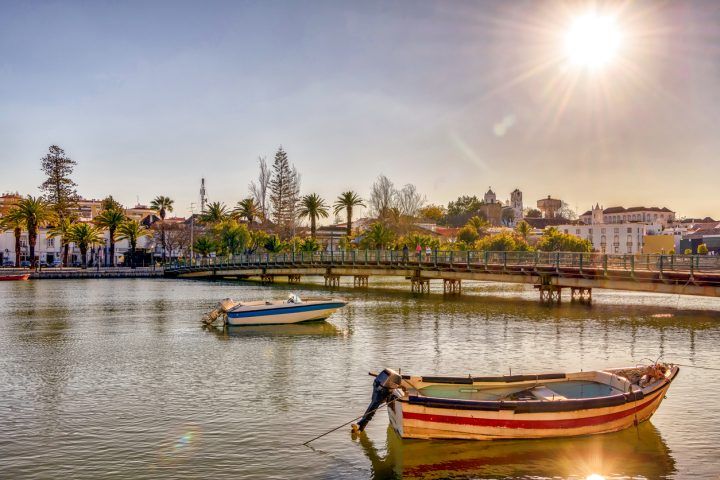 Boats on the river in Tavira, Algarve