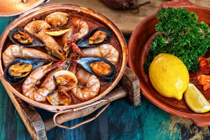 Traditonal style cataplana seafood stew