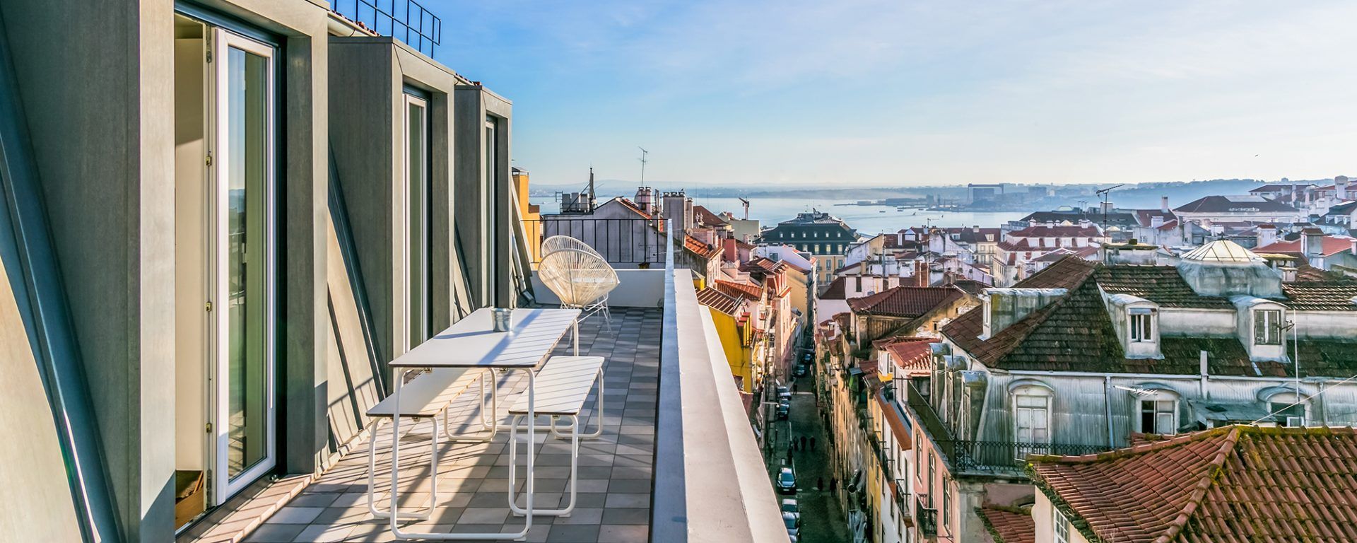 Terrace overlooking the city of Lisbon