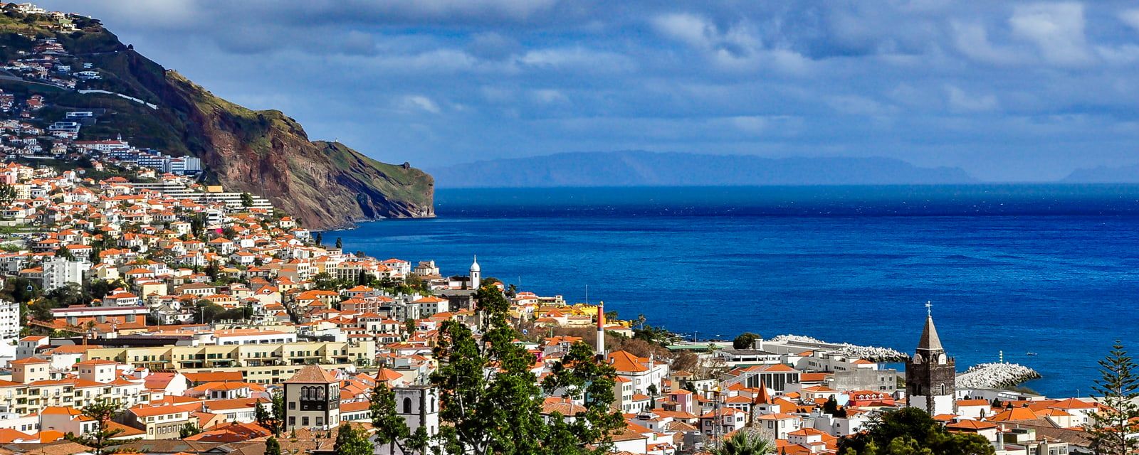 Landscape of Madeira coastal town