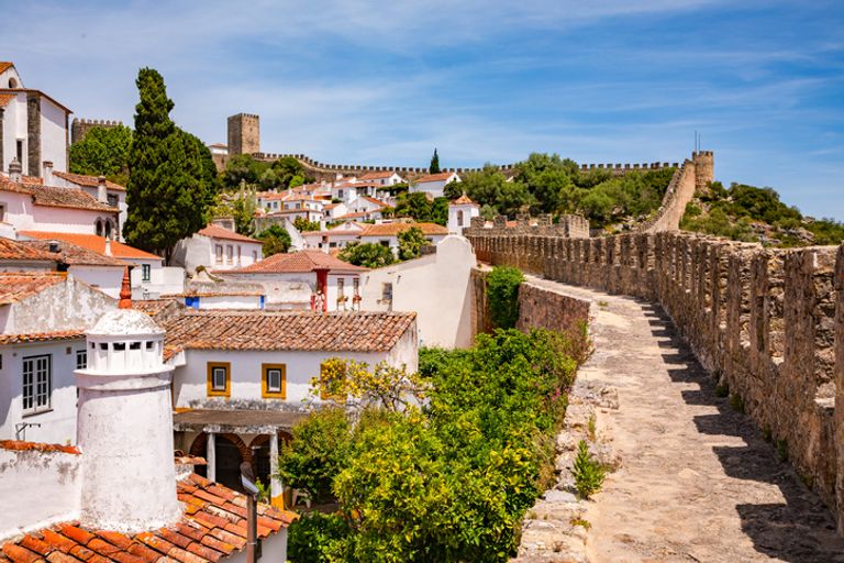 City wall around Obidos, Portugal
