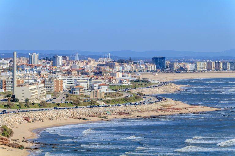 Panoramic view of Praia Da Foz, Porto