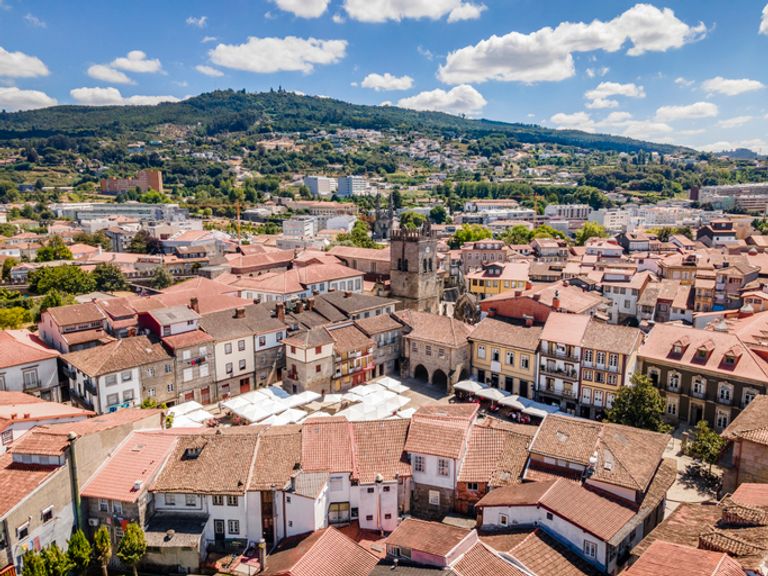 Aerial view of Guimarães city centre
