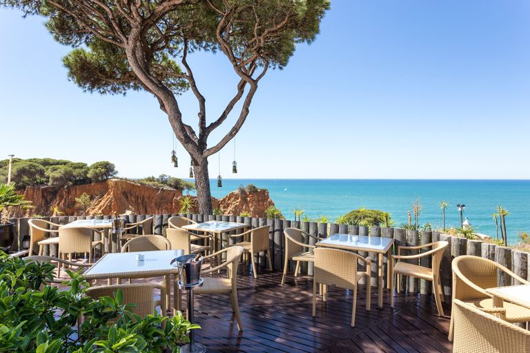 Pine Cliffs resort terrace overlooking the sea