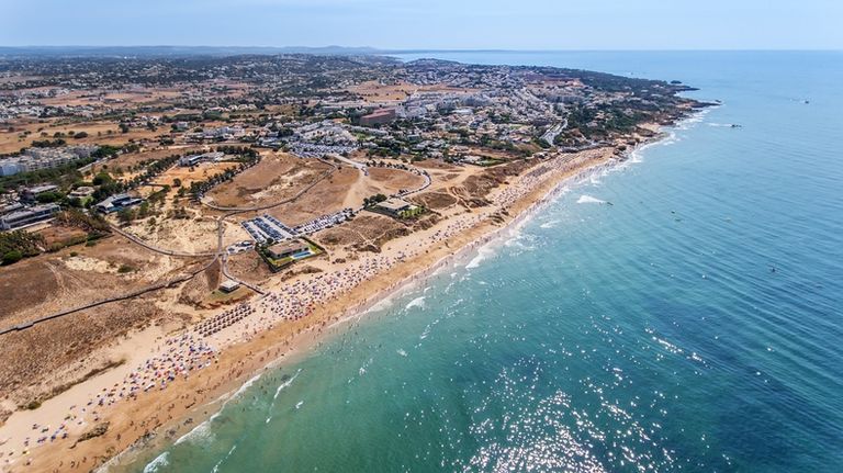 Aerial. Panorama Of Gale In Algarve Region, Portugal,