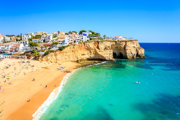 Beach In Carvoeiro, Algarve, Portugal