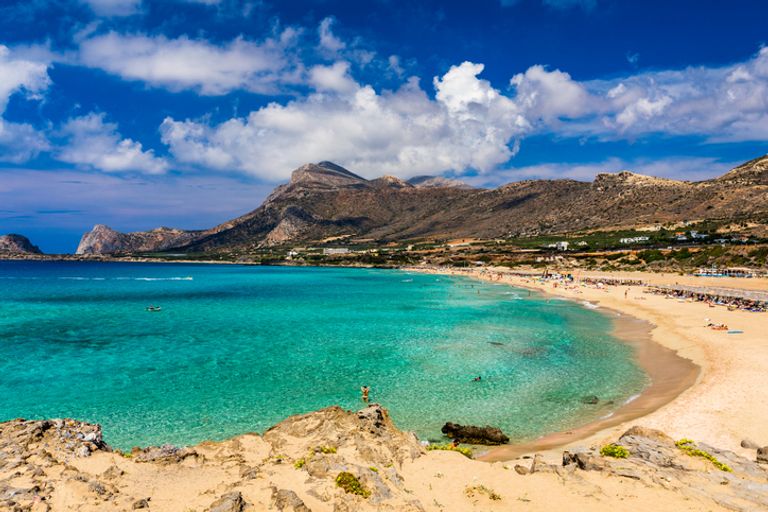 Beach Falasarna (Falassarna) In Crete, Greece.