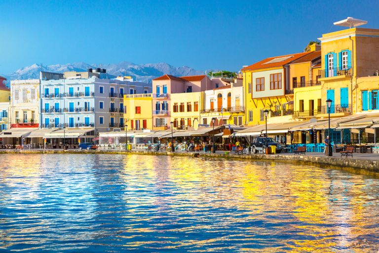 View Of The Old Port Of Chania, Crete, Greece.