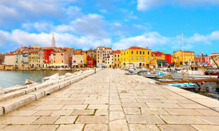 Stone street in Porec, Croatia