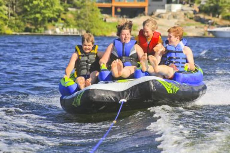 Family doing watersports