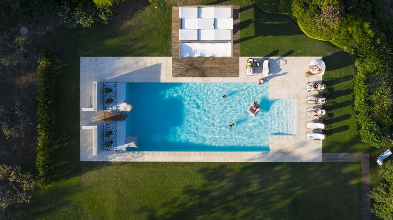 aerial view of pool