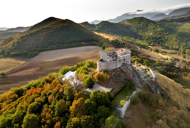 Castle on top of a hill in France